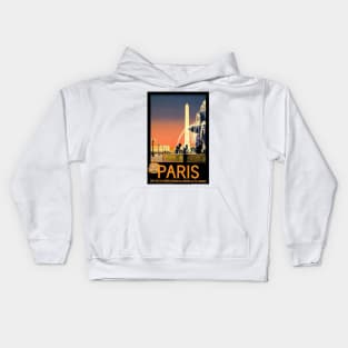 French vintage travel poster Kids Hoodie